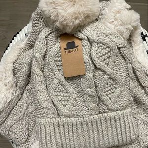 Best seller warm winter slouchy beanie hat scarf set knit beanie hat and scarf.